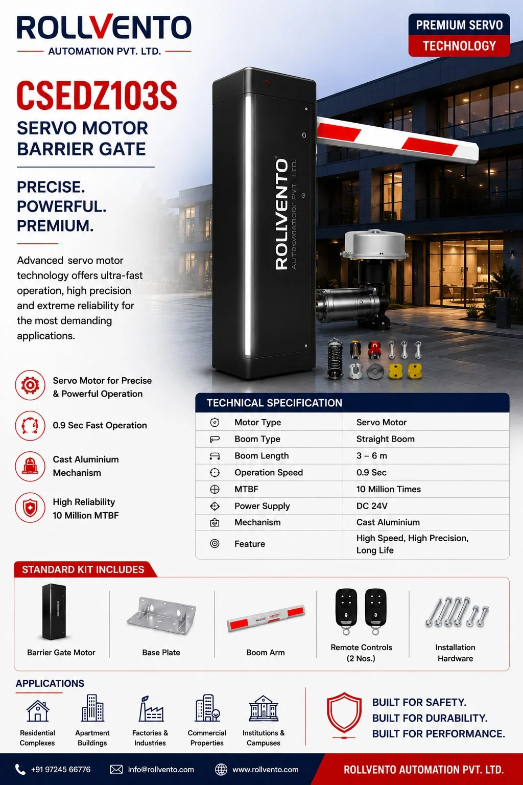 CSEDZ103S CSEDZ103S Servo Motor Barrier Gate — complete set