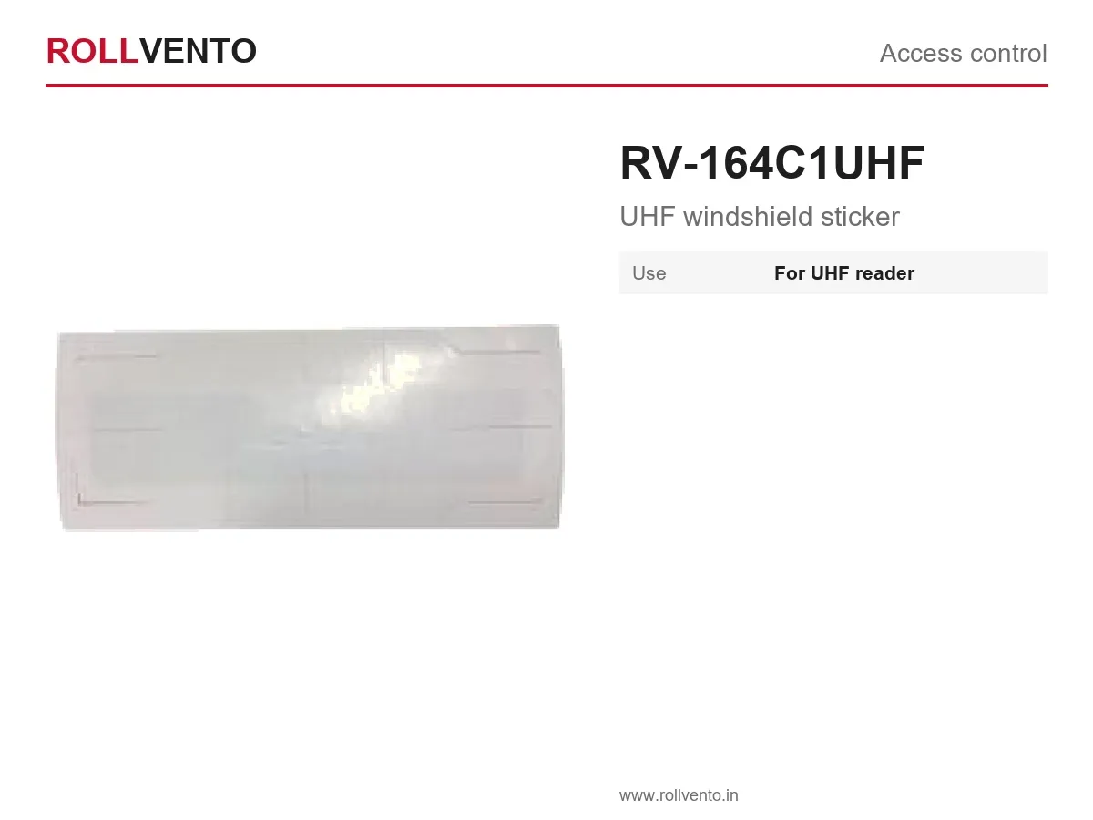 RV-164C1UHF Rollvento RV-164C1UHF UHF windshield sticker — Rollvento