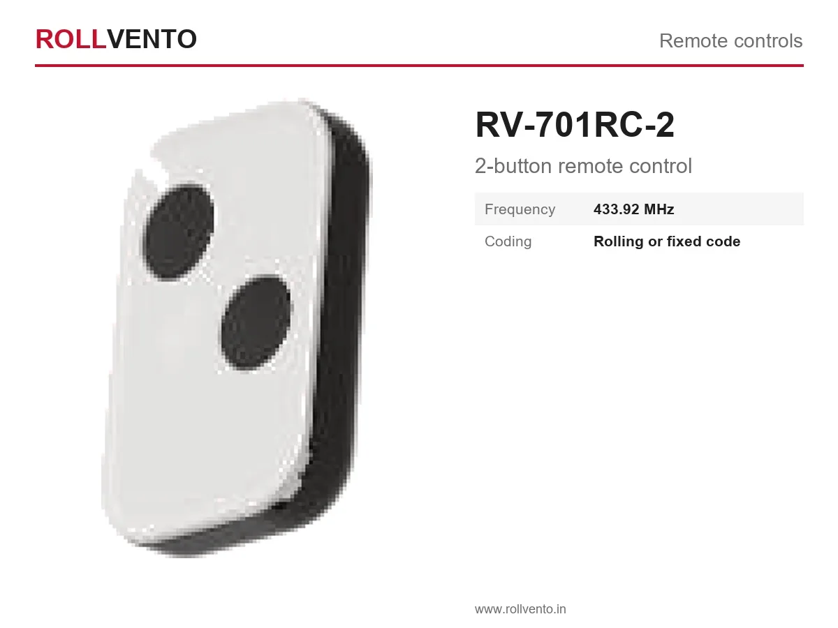 RV-701RC-2 Rollvento RV-701RC-2 2-button remote control — primary view