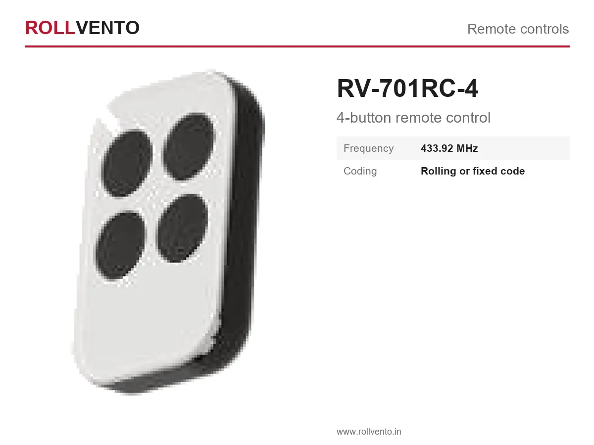 RV-701RC-4 Rollvento RV-701RC-4 4-button remote control — Rollvento