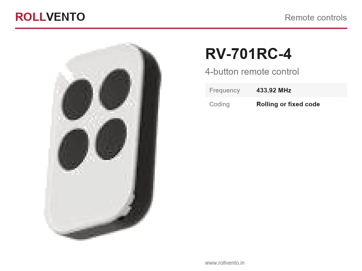 RV-701RC-4 Rollvento RV-701RC-4 4-button remote control — primary view