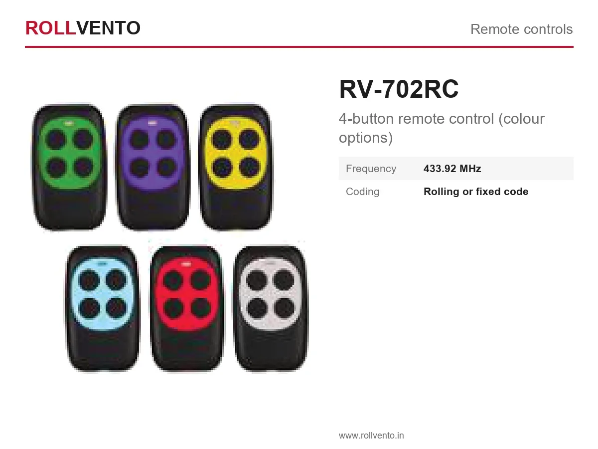 RV-702RC Rollvento RV-702RC 4-button remote control (colour options) — primary view
