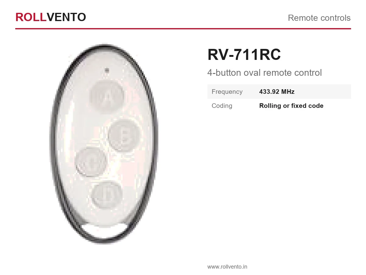 RV-711RC Rollvento RV-711RC 4-button oval remote control — primary view