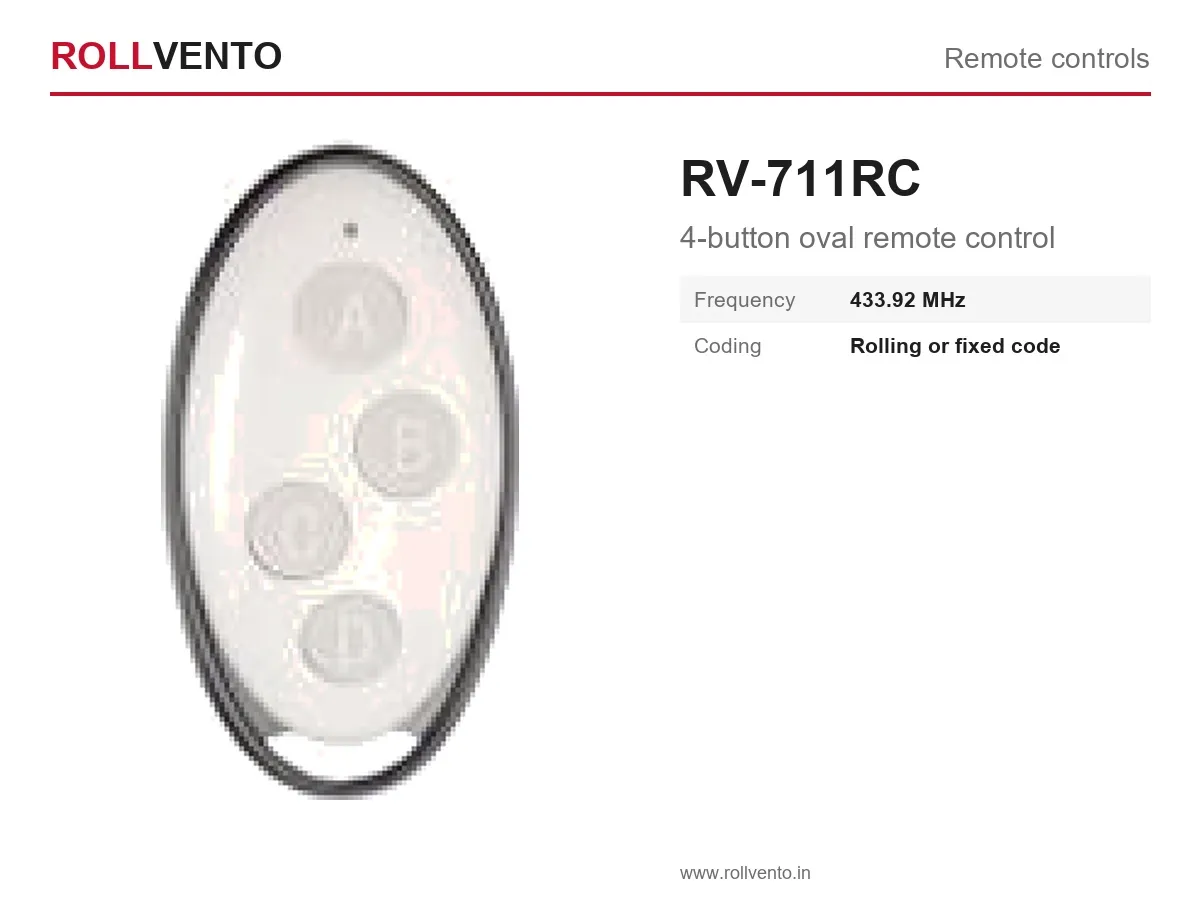 RV-711RC Rollvento RV-711RC 4-button oval remote control — Rollvento