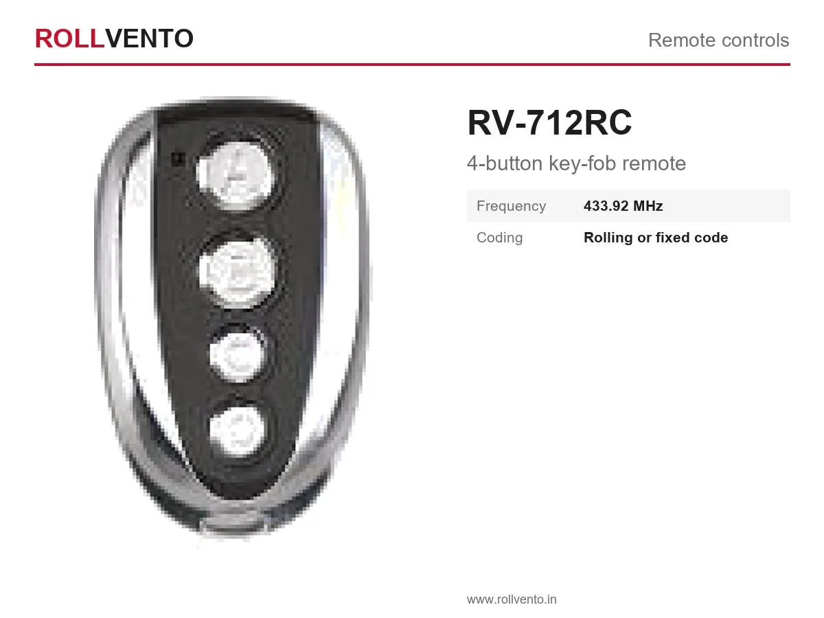 RV-712RC Rollvento RV-712RC 4-button key-fob remote — primary view