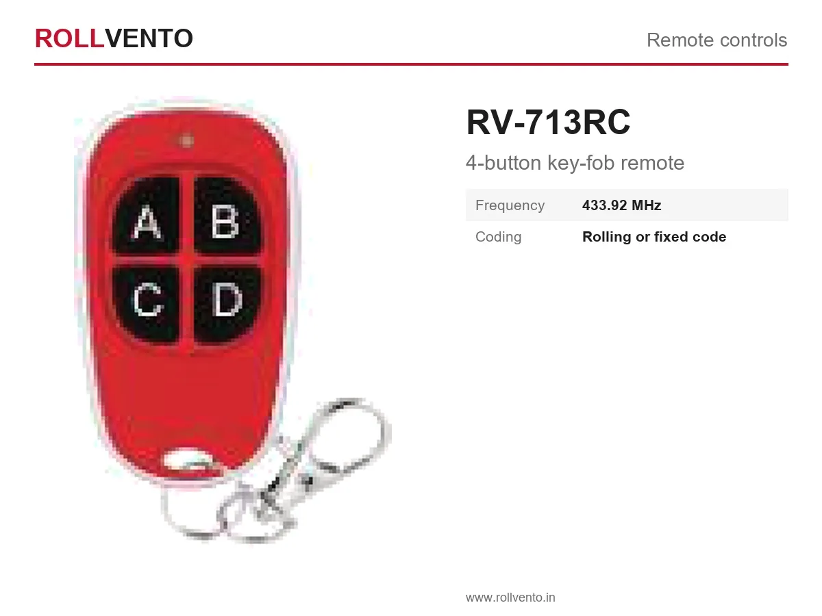 RV-713RC Rollvento RV-713RC 4-button key-fob remote — Rollvento