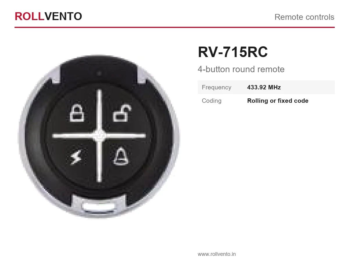 RV-715RC Rollvento RV-715RC 4-button round remote — primary view