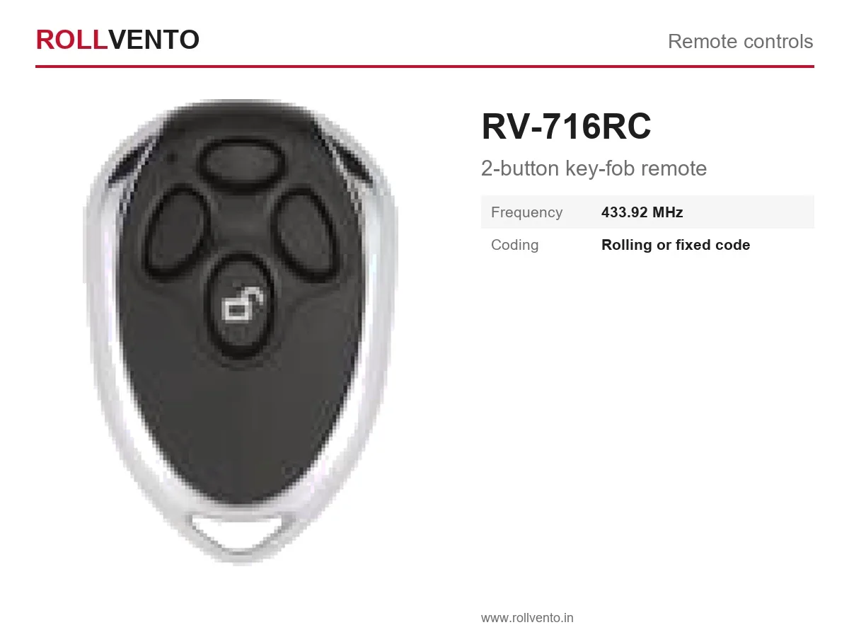 RV-716RC Rollvento RV-716RC 2-button key-fob remote — primary view